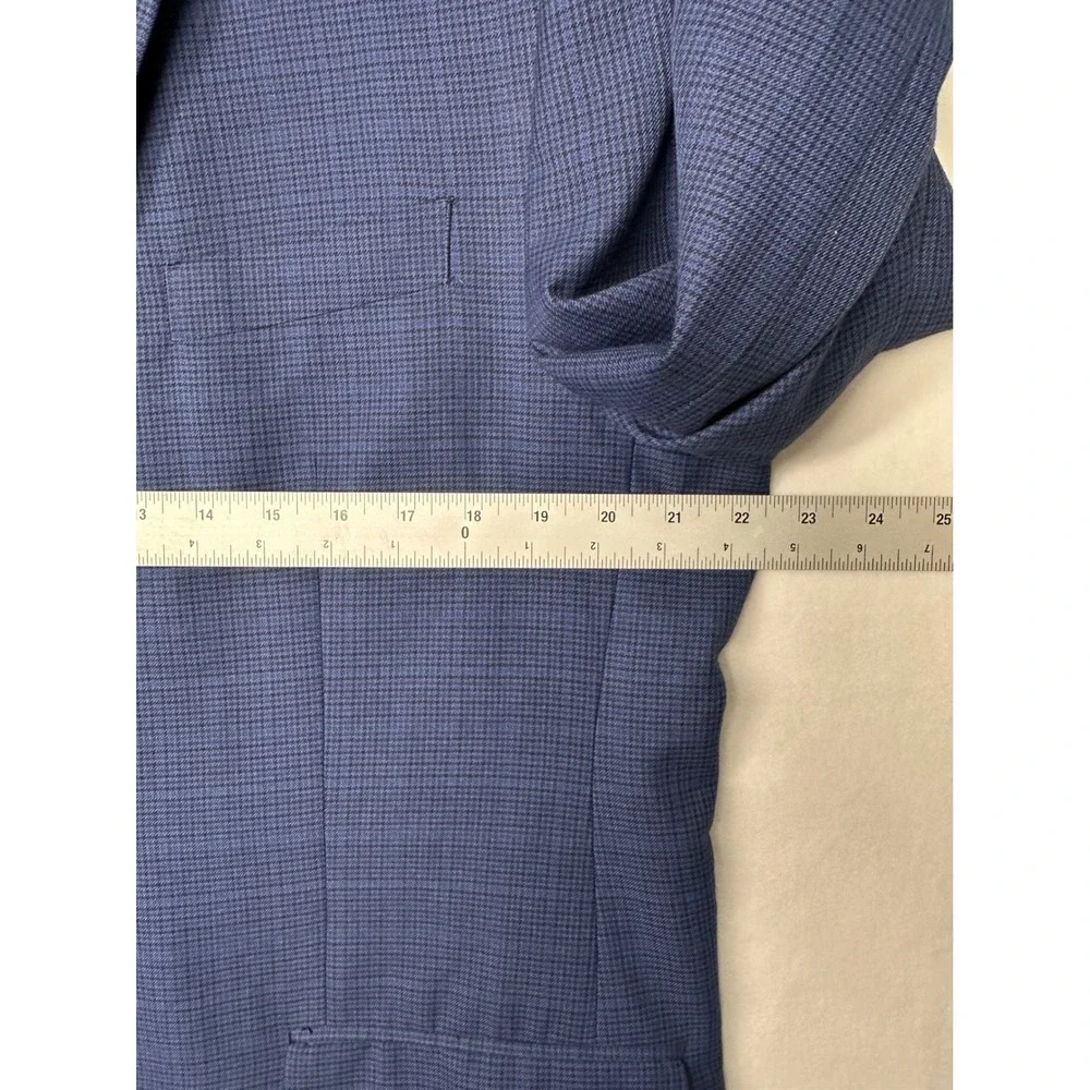 Lauren Ralph Lauren Houndstooth Blue Blazer‎ Menswear Career Business Jacket 44L